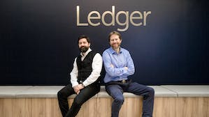 Pascal Gauthier (left), president of Ledger, and Eric Larcheveque, CEO of Ledger. Photo by Bloomberg